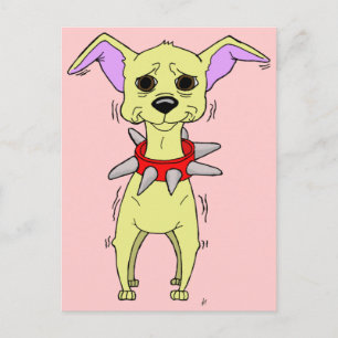 Zenuwachtige Cartoon Chihuahua Briefkaart