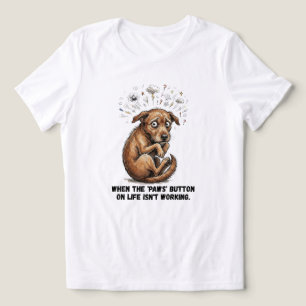 Zenuwachtige Ruige Hond Als de Pootjes Knop Faalt Tri-Blend Shirt