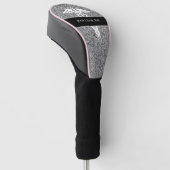 Zenuwarts roze zilver Glitter Monogram Golfheadcover (Schuin)