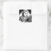 Zenuwen en Zorgvuldig: Hillary Clinton verwijdert  Vierkante Sticker (Tas)