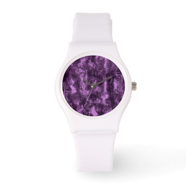 Zenuwenergie Abstracte kunst Amethyst Orchid Horloge (Voorkant)