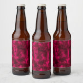 Zenuwenergie Grungy Abstract Art Raspberry Rust. Bier Etiket (Flessen)