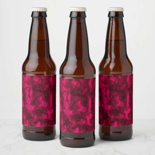 Zenuwenergie Grungy Abstract Art Raspberry Rust. Bier Etiket (Flessen)
