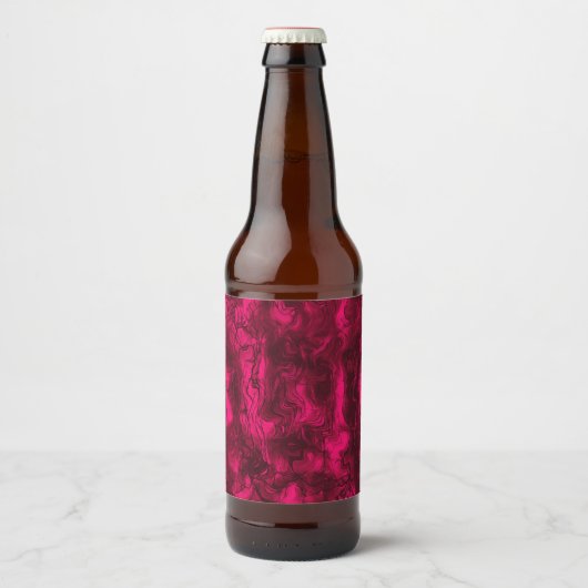 Zenuwenergie Grungy Abstract Art Raspberry Rust. Bier Etiket (Voorkant)