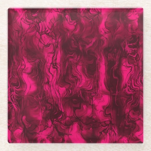 Zenuwenergie Grungy Abstract Art Raspberry Rust. Glazen Onderzetter (Voorkant)