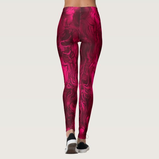 Zenuwenergie Grungy Abstract Art Raspberry Rust. Leggings (Achterkant)