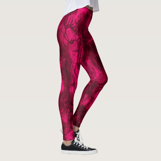 Zenuwenergie Grungy Abstract Art Raspberry Rust. Leggings (Rechts)