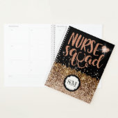 Zenuwkraampje bronze glitter monogram planner (Display)