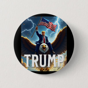 Zenzo's Atoom Politieke Ontwerpen President Trump Ronde Button 5,7 Cm