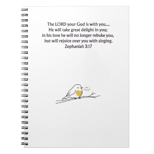 Zephaniah 3:17 Cahier de notes chrétien (Devant)
