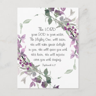 Zephaniah 3:17 Hij is blij met je Briefkaart