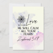 Zephaniah 3:17 Son Amour apaisera Carte Plate de l (Devant)