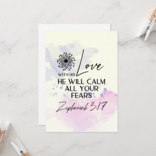 Zephaniah 3:17 Son Amour apaisera Carte Plate de l