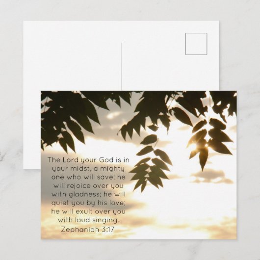 Zephaniah 3:17 Sunrise Briefkaart (Voorkant / Achterkant)