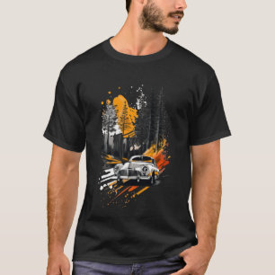Zephyr auto 1950 rijdt door een bos jongen grappig t-shirt