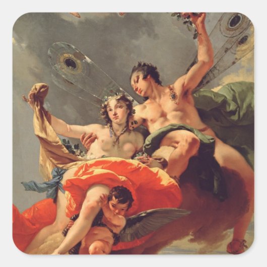 Zephyr en Flora Vierkante Sticker (Voorkant)