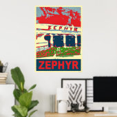 Zephyr Rollerkuster Pontchartrain Beach Poster (Thuiskantoor)