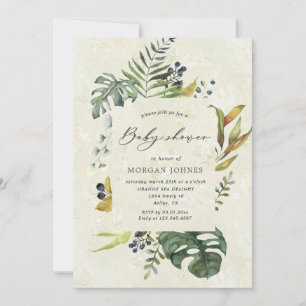 Zephyr tropische florale baby shower Uitnodiging