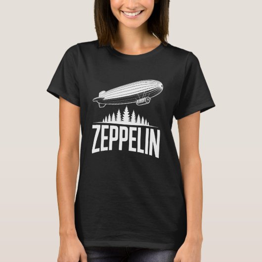 Zeppelin Airship Above Forest T-shirt (Voorkant)