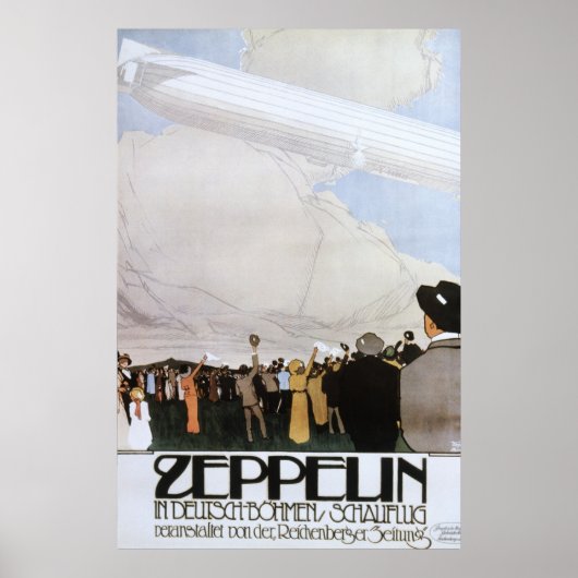 Zeppelin in Deutsch Bohmen Schauflug Poster (Voorkant)