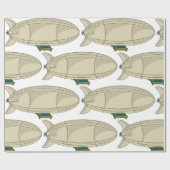 Zeppelin Luchtship Retro Sci-Fi Blimp Cadeaupapier (Vlak)