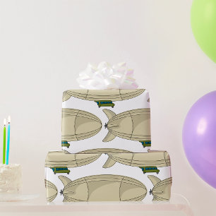 Zeppelin Luchtship Retro Sci-Fi Blimp Cadeaupapier