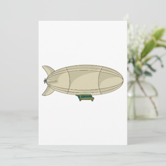 Zeppelin Luchtship Retro Sci-Fi Dirigent Kaart (Staand voorkant)