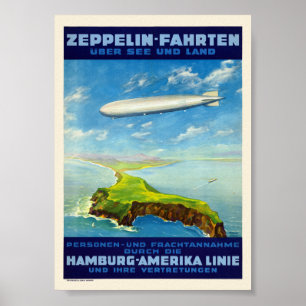 Zeppelin-reizen Duitsland Vintage Poster 1935