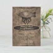 Zeppelin Steampunk Faire-part de mariage (Debout devant)