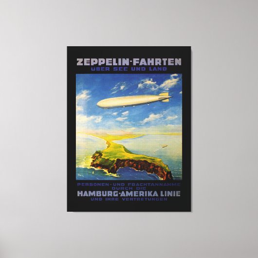 Zeppelin Trips ~ Over Zee en Land Canvas Afdruk (Voorkant)