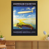 Zeppelin Trips ~ Over Zee en Land - L Canvas Afdruk (Insitu (Woonkamer))