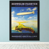 Zeppelin Trips ~ Over Zee en Land - L Canvas Afdruk (Insitu (Houten vloer))