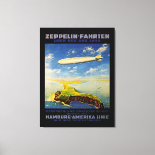 Zeppelin Trips ~ Over Zee en Land - L Canvas Afdruk