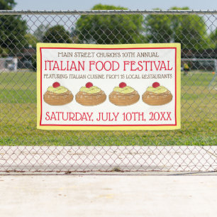 Zeppole Pastry Italiaans Siciliaans voedselfestiva Spandoek