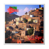 zER011 ERITRA, Dorpshuizen, Afrika, Tegeltje (Voorkant)