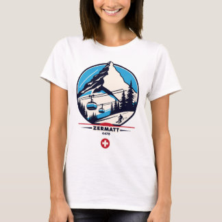 Zermatt 4478 - Skien op de Problemhorn T-shirt