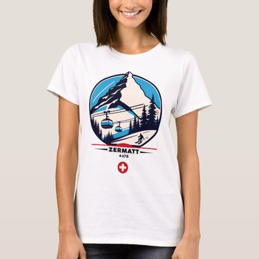 Zermatt 4478 - Skien op de Problemhorn T-shirt (Voorkant)