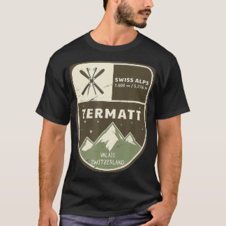 Zermatt Alpen Wallis Vintage Zwitserland T-shirt