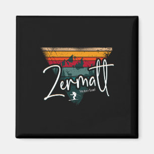 Zermatt alpines skiën vintage Zwitserse Alpen Zwit Magneet