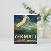 Zermatt, bergpiek, Zwitserland, , reizen Briefkaart (Staand voorkant)