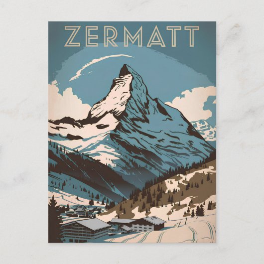 Zermatt  briefkaart (Voorkant)
