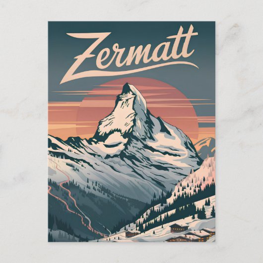 Zermatt  briefkaart (Voorkant)