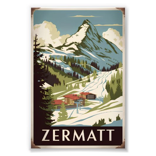 Zermatt  foto afdruk (Voorkant)