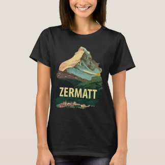 Zermatt Matterhorn Reis Retro Grafische T-shirt