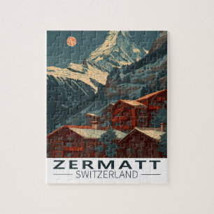 Zermatt Matterhorn Vintage Travel Legpuzzel