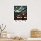 Zermatt Matterhorn Vintage Travel Poster (Keuken)
