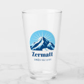 Zermatt Matterhorn Zwitserland ski souvenir Glas (Voorkant)