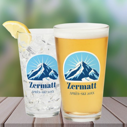 Zermatt Matterhorn Zwitserland ski souvenir Glas