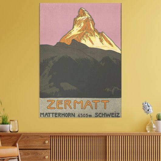 Zermatt Matterhorn  Zwitserland Skiing Canvas Afdruk (Insitu (Woonkamer))