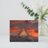 Zermatt Matterhorn Zwitserland Zwitserse Alps Suns Briefkaart (Staand voorkant)